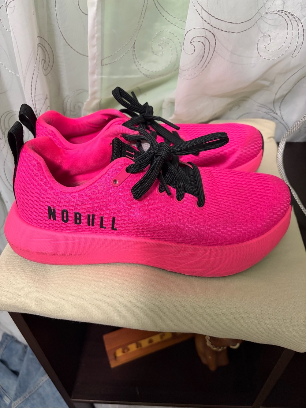 NOBULL Women's Neon Pink Athletic Trainer with Black Laces